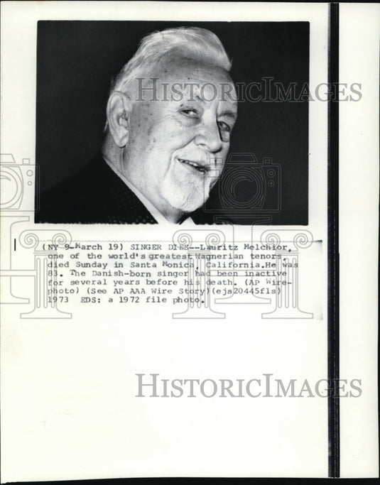 1972 Press Photo Lauriitz Melchor Greatest Wagnerian Tenors Died - Historic Images