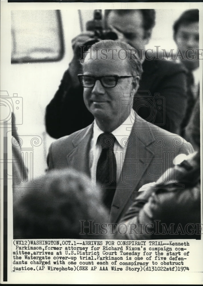 1974 Press Photo Kenneth Parkinson, former attorney for Richard Nixon-Historic Images
