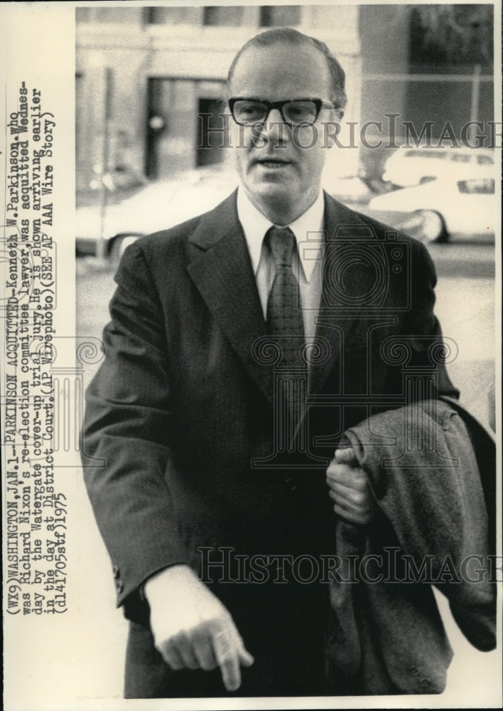 1975 Press Photo Kenneth W. Parkinson, who was Richard Nixon&#39;s lawyer - Historic Images