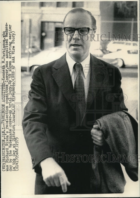 1975 Press Photo Kenneth W. Parkinson, who was Richard Nixon's lawyer - Historic Images