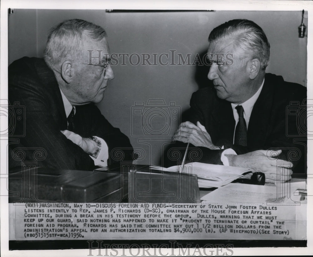 1966 Press Photo Secretary of State John Foster Dulles &amp; Rep. James Richards - Historic Images