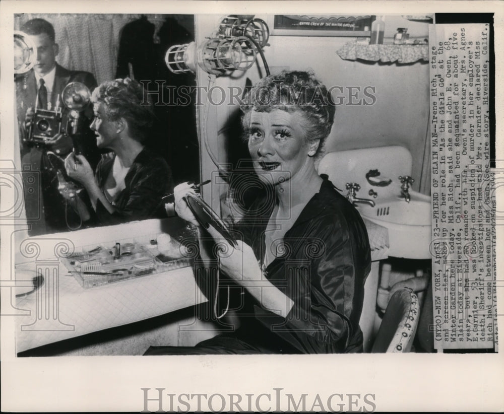 1949 Press Photo Irene Rich, stage and screen star - Historic Images