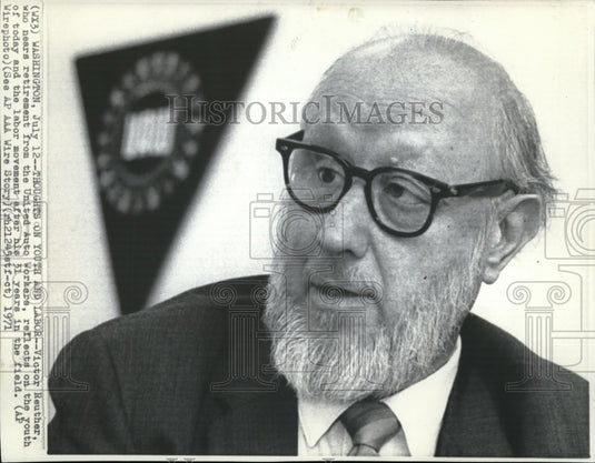1971 Wire Photo Victor Reuther reflects on youth & labor after 31 yrs in field - Historic Images