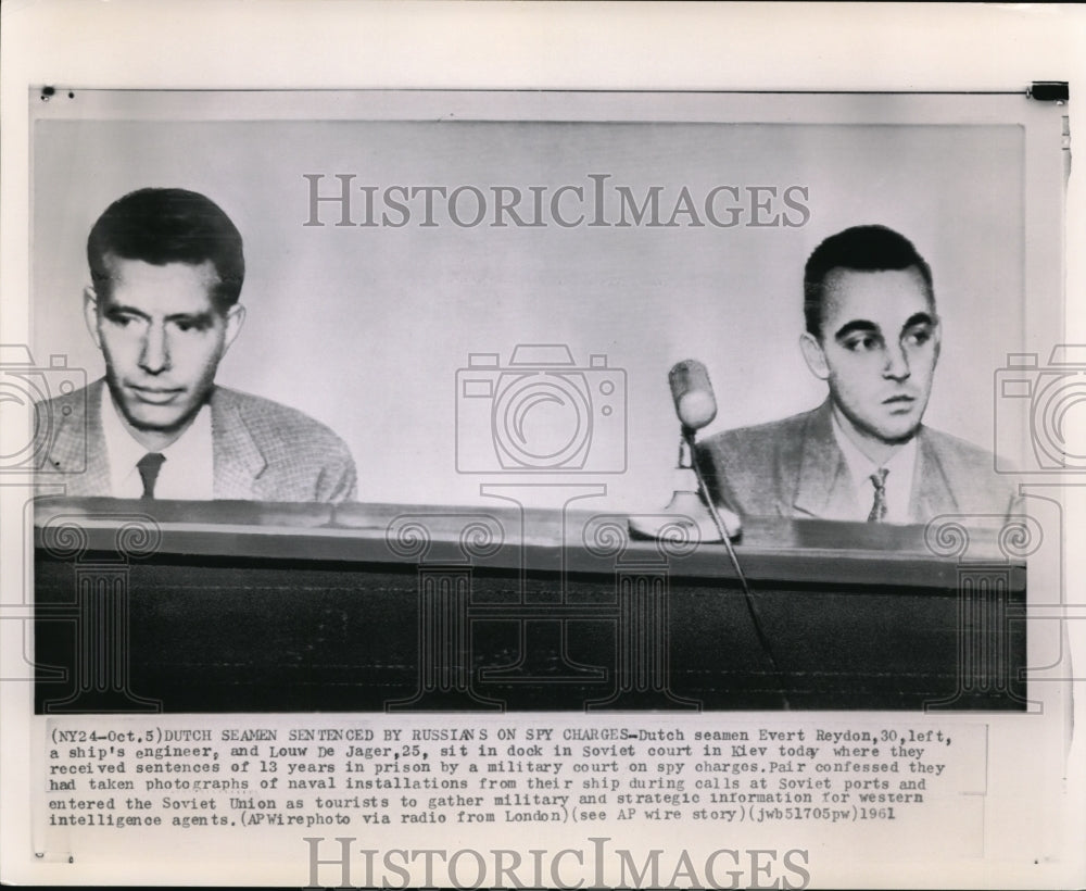 1961 Press Photo Seamen sentenced by Russians on spy charges in Klev - Historic Images