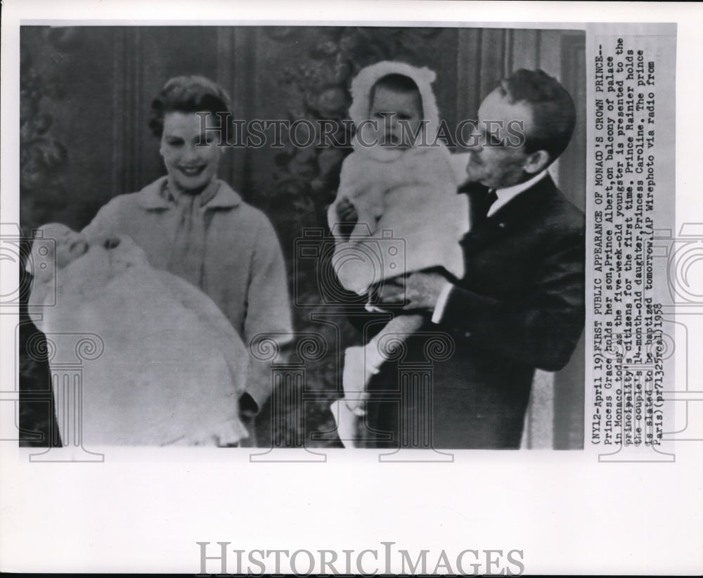 1958 Press Photo First Public Appearance of Monaco's 14 month old Crown Prince-Historic Images