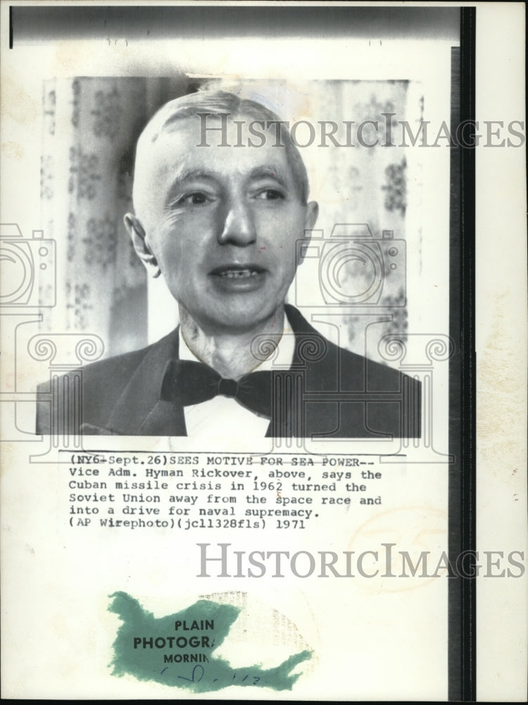 1971 Press Photo Vice Adm Hyman Rickover of the US Navy-Historic Images