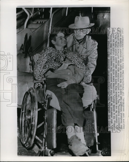 1952 Press Photo Joseph Richard & wife across the country from New Haven, Conn. - Historic Images