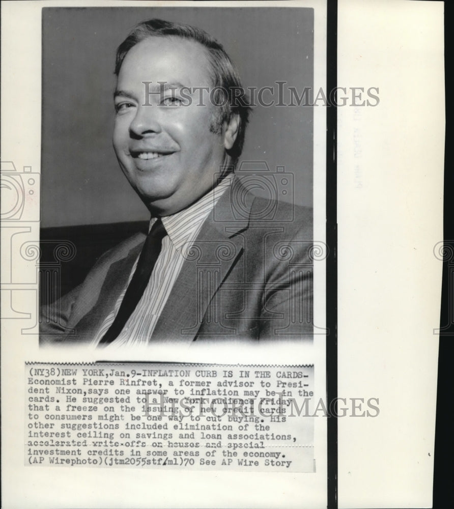 1970 Press Photo Rinfret said that inflation curb is in the cards to Pres. Nixon-Historic Images