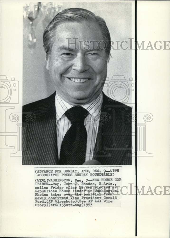 1973 Wire Photo Rhodes as Republican House Leader in Washington  - Historic Images