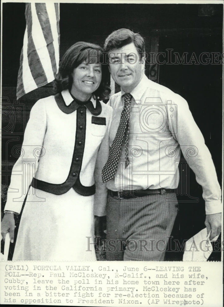 1972 Rep. Paul McCloskey of Calif. and his wife Cubby. - Historic Images