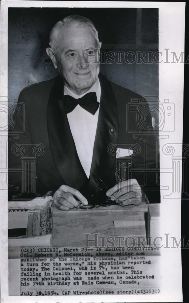 1954 Press Photo Col. Robert R.McCormick Editor and Publisher of Chicago Tribune - Historic Images