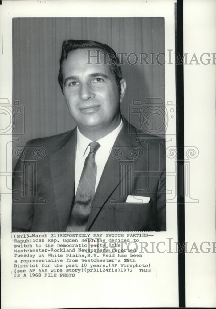 1972 Press Photo Republican Representative Ogden Reid - Historic Images