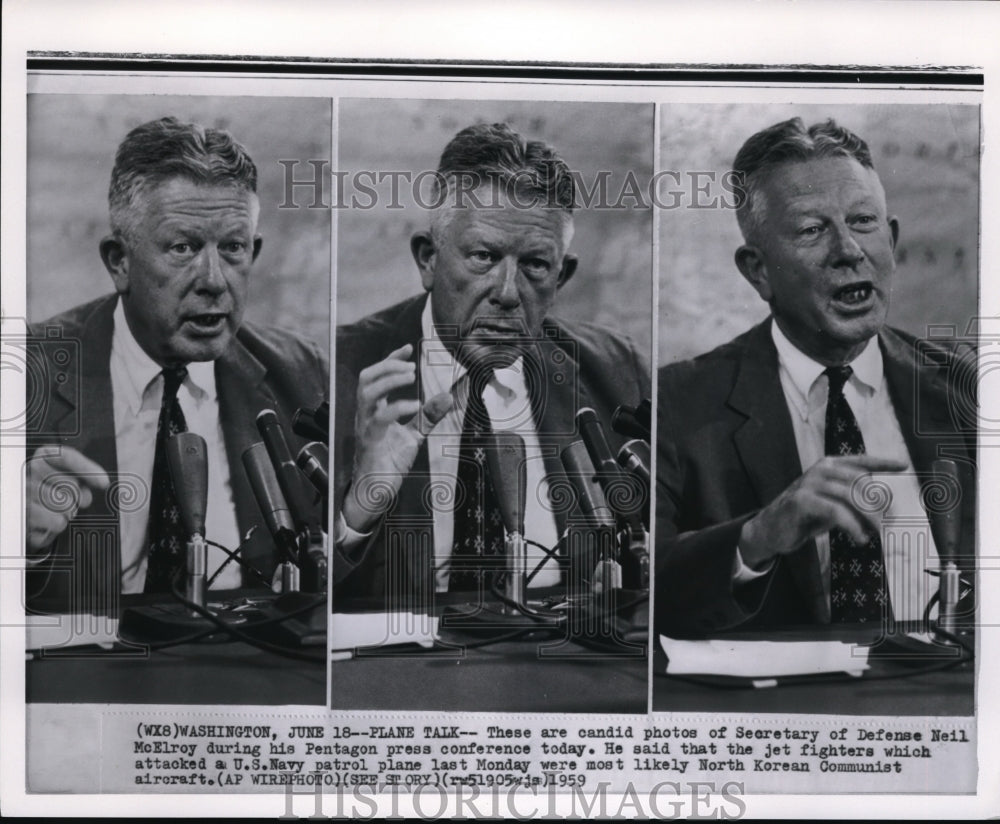 1959 Press Photo The candid photos of Secretary of Defense Neil McElroy - Historic Images