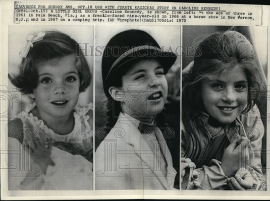 1970 Press Photo Caroline Kennedy, at the age of three in Palm Beach, Fla. - Historic Images