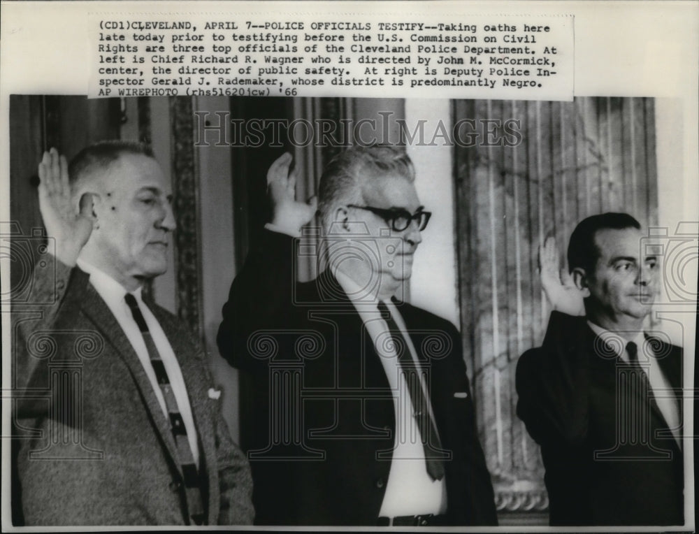 1966 Wire Photo Richard R. Wagner, John McCormick and Gerald Rademaker - Historic Images