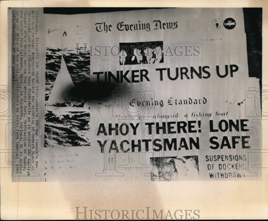 1965 Press Photo Robert Manry sails the Atlantic alone with small boat-Historic Images