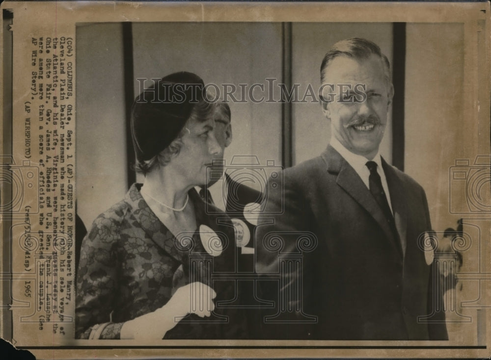 1965 Press Photo R. Manry with Virginia were Guest of Honor at Ohio State Fair - Historic Images