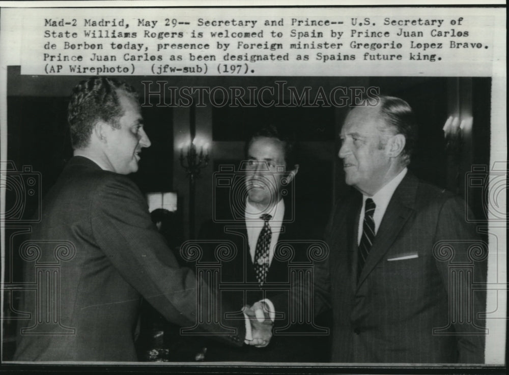 1970 Press Photo Secretary of State Williams Rogers with Spain Prince Juan Carlo - Historic Images