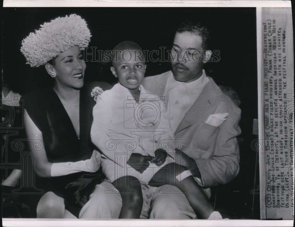 1946 Press Photo Heavyweight champion Joe Louis with his wife - Historic Images