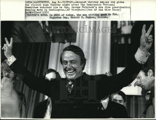 1972 Press Photo Sargent Shriver, Democratic National Committee endorsed him - Historic Images