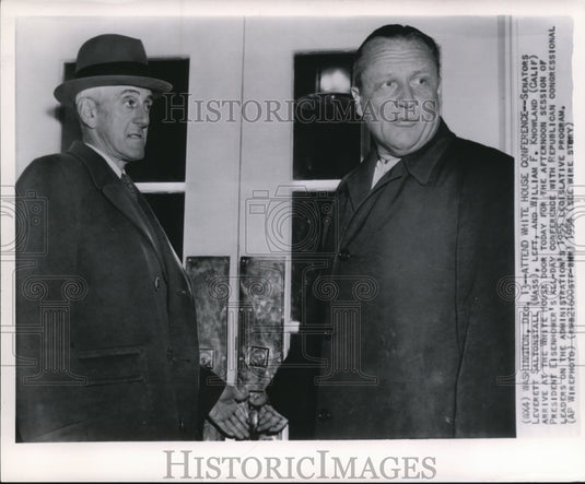 1954 Senators Leverett Saltonstall of Mass. and William Knowland. - Historic Images