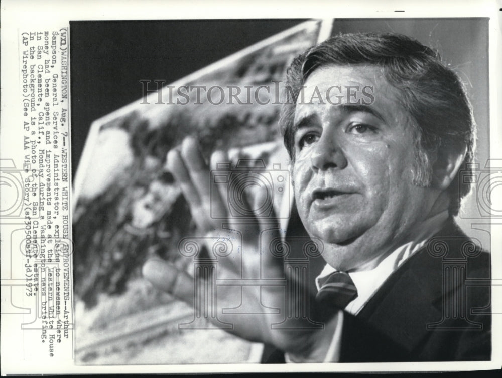 1973 Press Photo General Services Administrator, Arthur Sampson - Historic Images