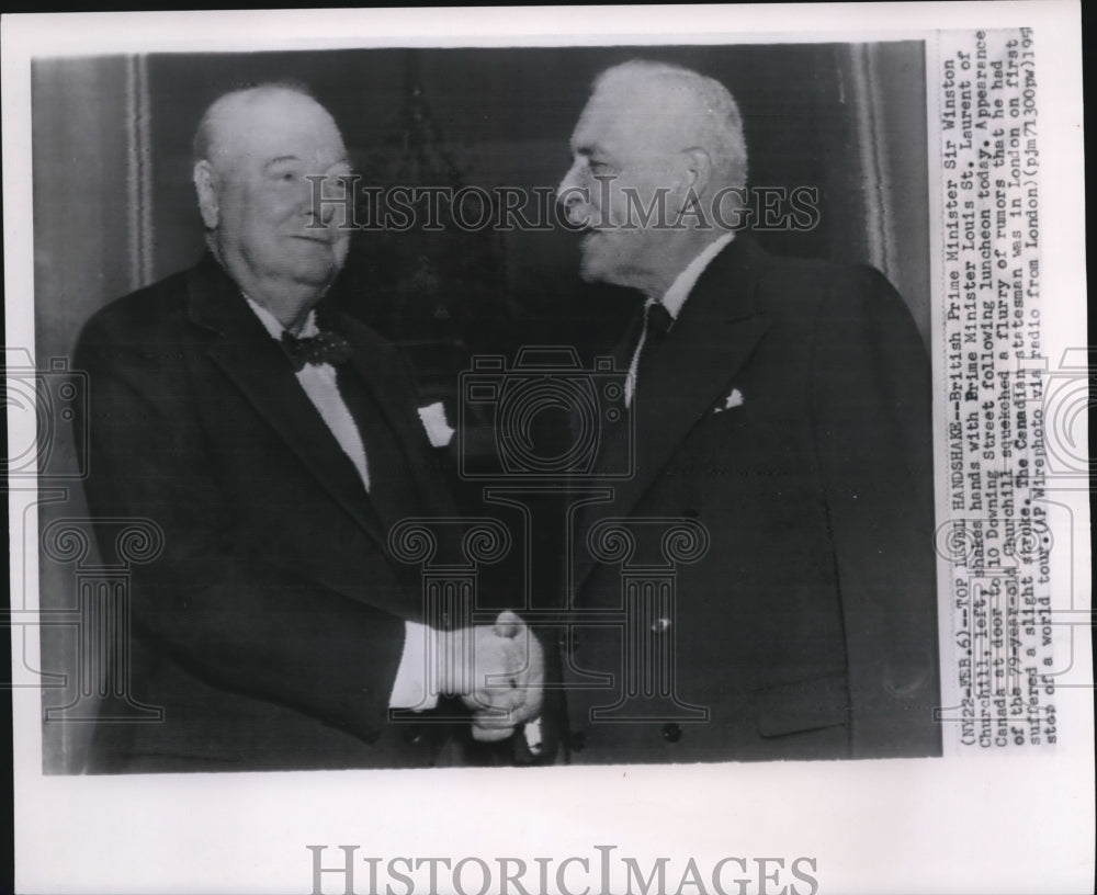 1951 Press Photo Churchill with Laurent at door to 10 Downing street forluncheon - Historic Images