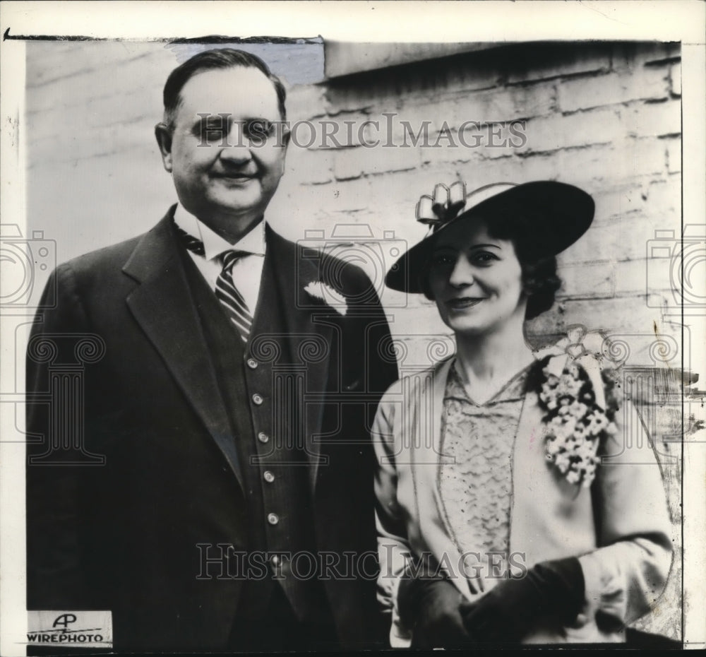 1936 Press Photo Mr. and Mrs. Everett Sanders couple - Historic Images