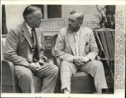 1936 Press Photo Donovan sees victory in New York in November, he says to Landon - Historic Images