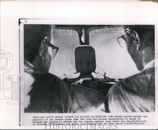 1961 Wire Photo Dutch pilots use plane during the Rockefeller son search - Historic Images