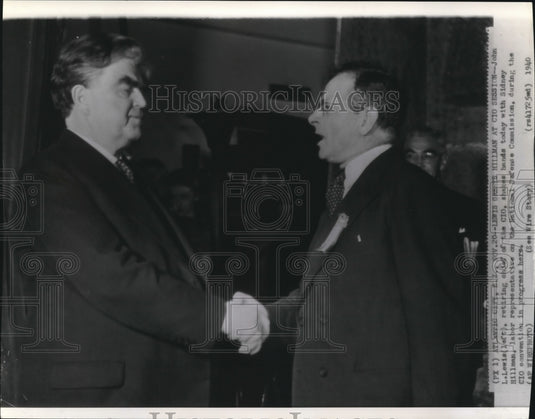 1940 Press Photo John Lewis and Sidney Hillman during the CIO Convention - Historic Images