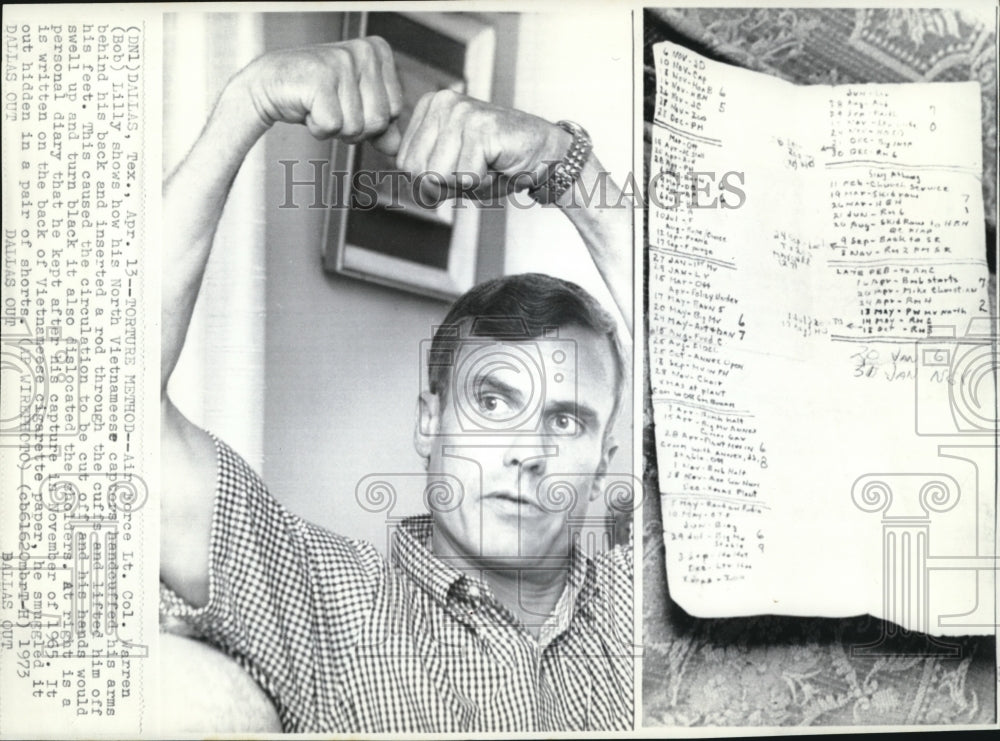 1973 Press Photo Air Force Lt. Warren Lilly after he was released from Vietnam - Historic Images