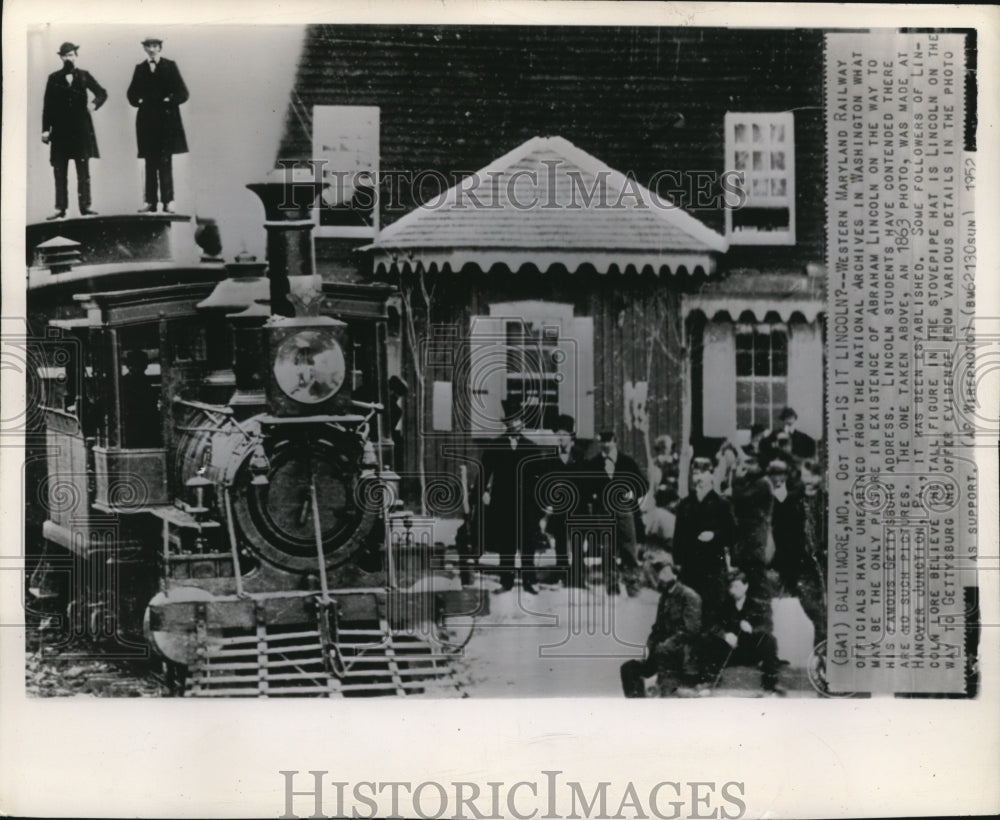 1952 Press Photo The 1863 photo of the Western Maryland Railway - Historic Images