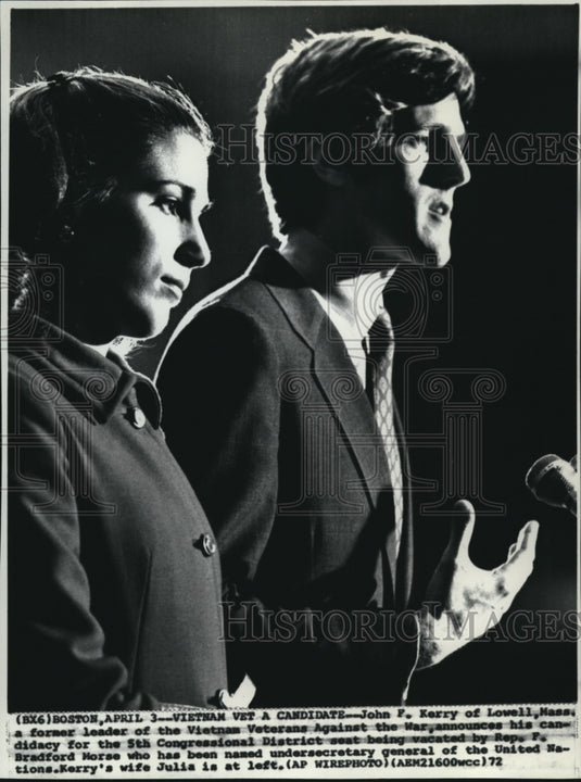 1972 Press Photo John F. Kerry former Vietnam Veterans against war leader - Historic Images