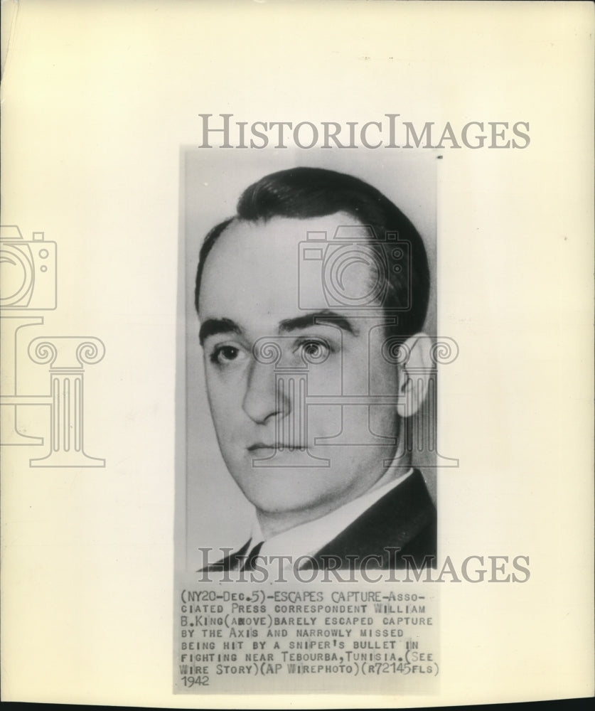 1942 Press Photo Associated Press correspondent William King - Historic Images