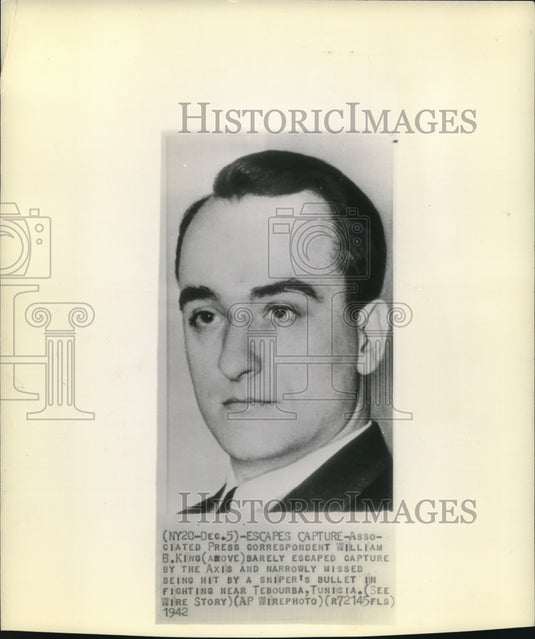 1942 Press Photo Associated Press correspondent William King - Historic Images