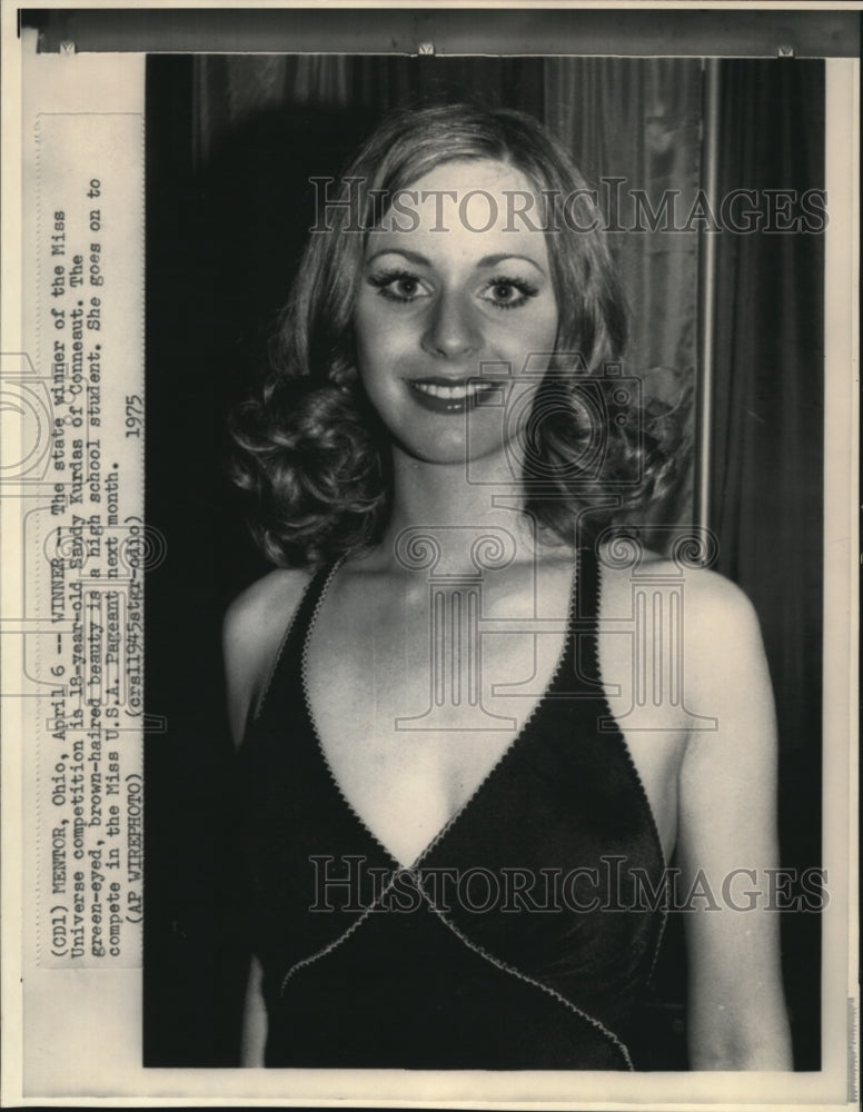 1975 Press Photo Miss Ohio, Sandy Kurdas to compete in the Miss Universe pageant - Historic Images