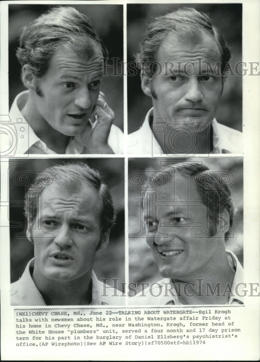 1974 Press Photo Egil Krogh, former head of the White House plumber unit - Historic Images