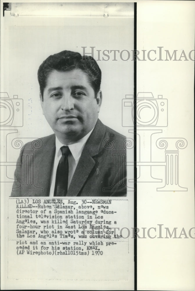 1970 Press Photo News director, Reuben Salazar was killed in a Los Angeles riot - Historic Images