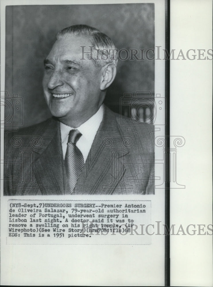 1968 Press Photo Portugal Premier Antonio Oliveira Salazar underwent surgery - Historic Images