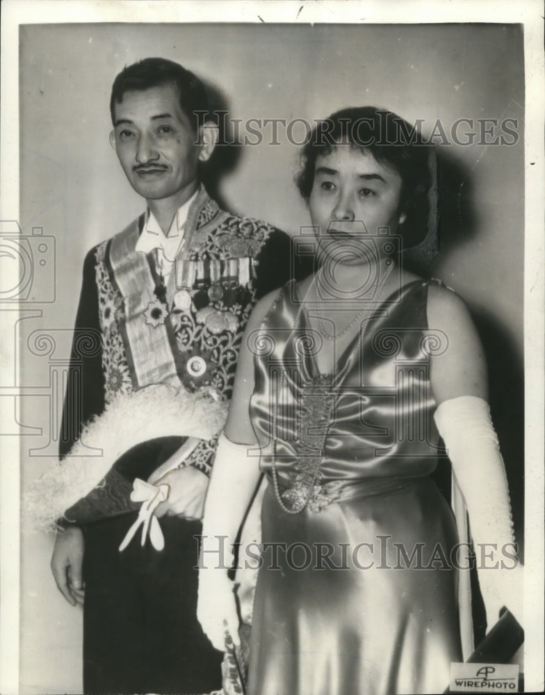 1937 Press Photo Japanese Ambassador Hirosi Saito and his wife - Historic Images