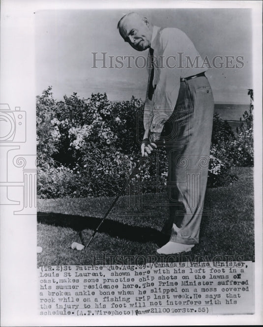 1955 Press Photo Canada's Prime Minister Louis St. Laurent - Historic Images
