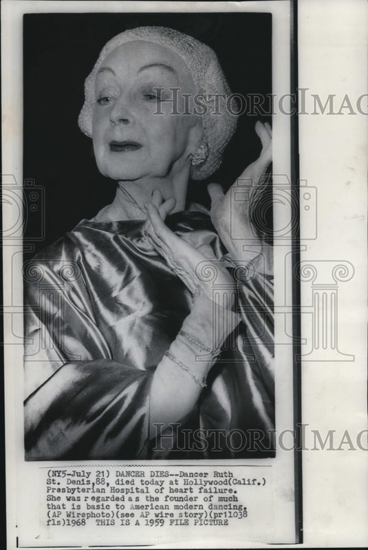 1968 Wire Photo Dancer Ruth Denis, founder of American modern dancing - Historic Images
