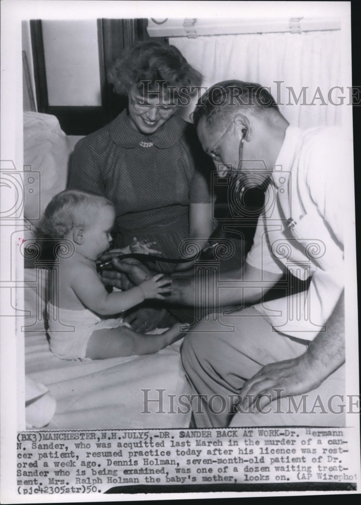 1950 Press Photo Dr. Herman Sander was acquitted from mercy killing trial - Historic Images