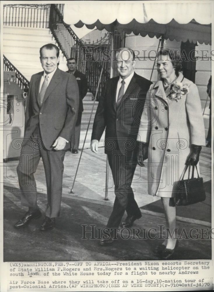 1970 Press Photo President Nixon with Mr. and Mrs. William Rogers - Historic Images