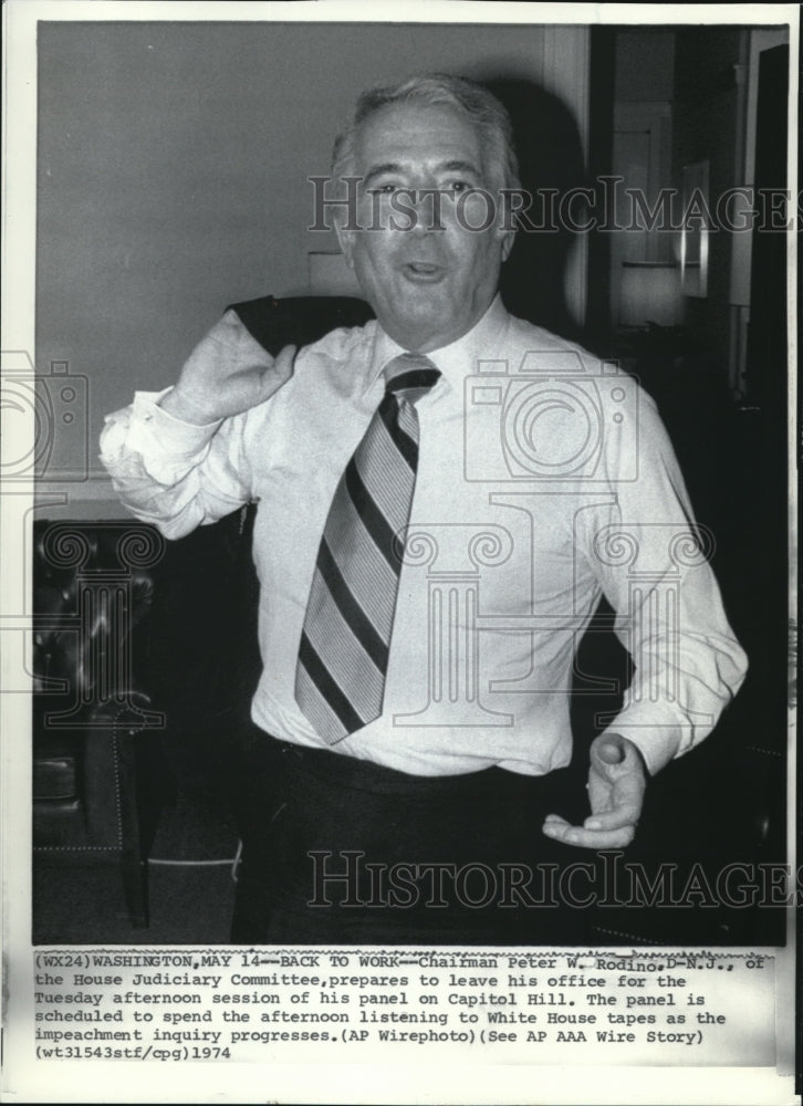1974 Press Photo Chairman Peter Rodino of the House  Judiciary Committee - Historic Images