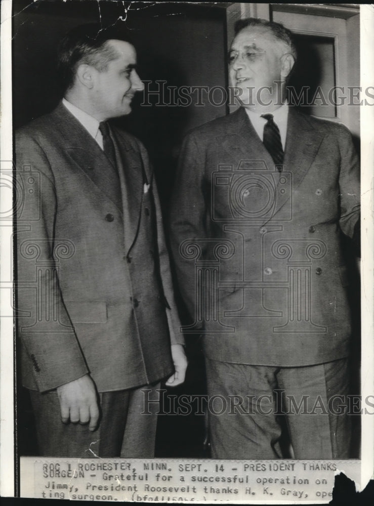 1938 Press Photo President Roosevelt and H.K. Gray - Historic Images