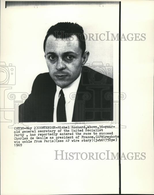 1969 Michael Rochard, general secretary of United Socialist Party - Historic Images