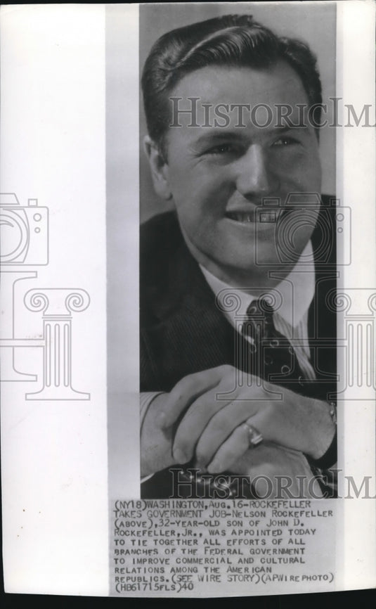 1940 Press Photo Nelson Rockefeller appointed at the Federal Government - Historic Images