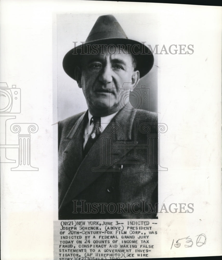 1940 Press Photo oseph Schenck, film pioneer, one of the titans in Hollywood - Historic Images